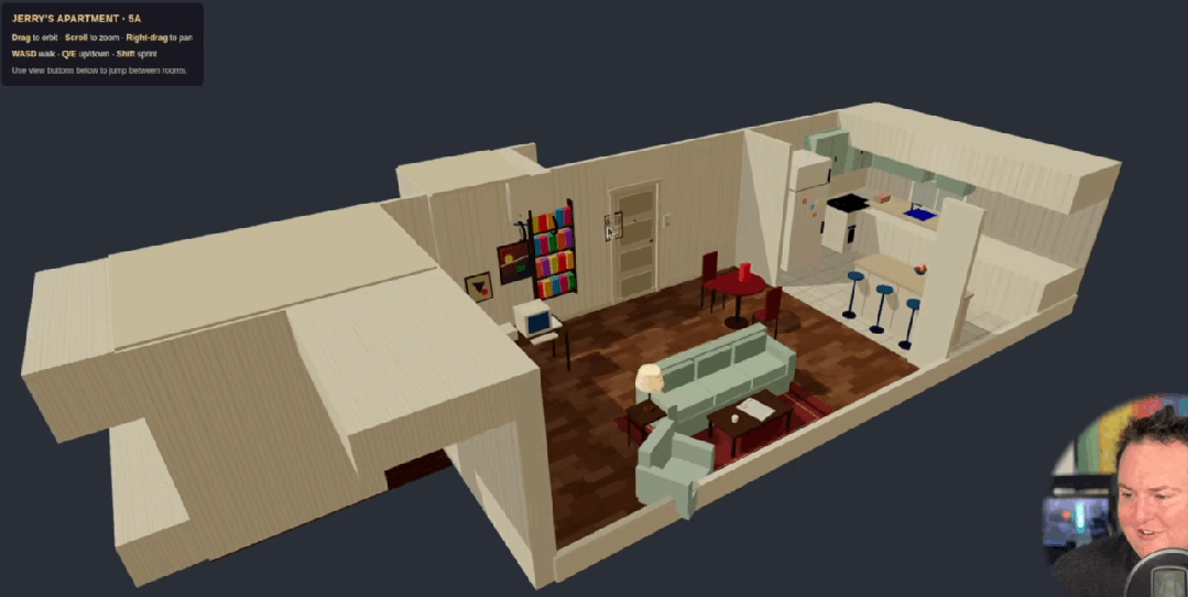 Opus 4.7根据参考图生成的3D公寓场景