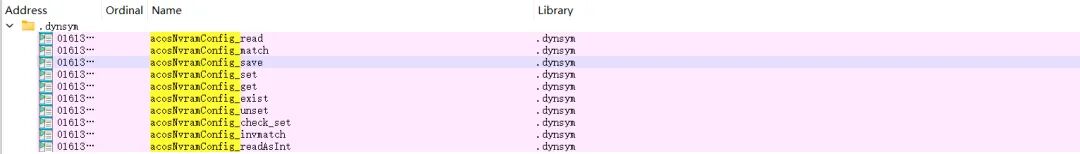NVRAM相关函数列表截图
