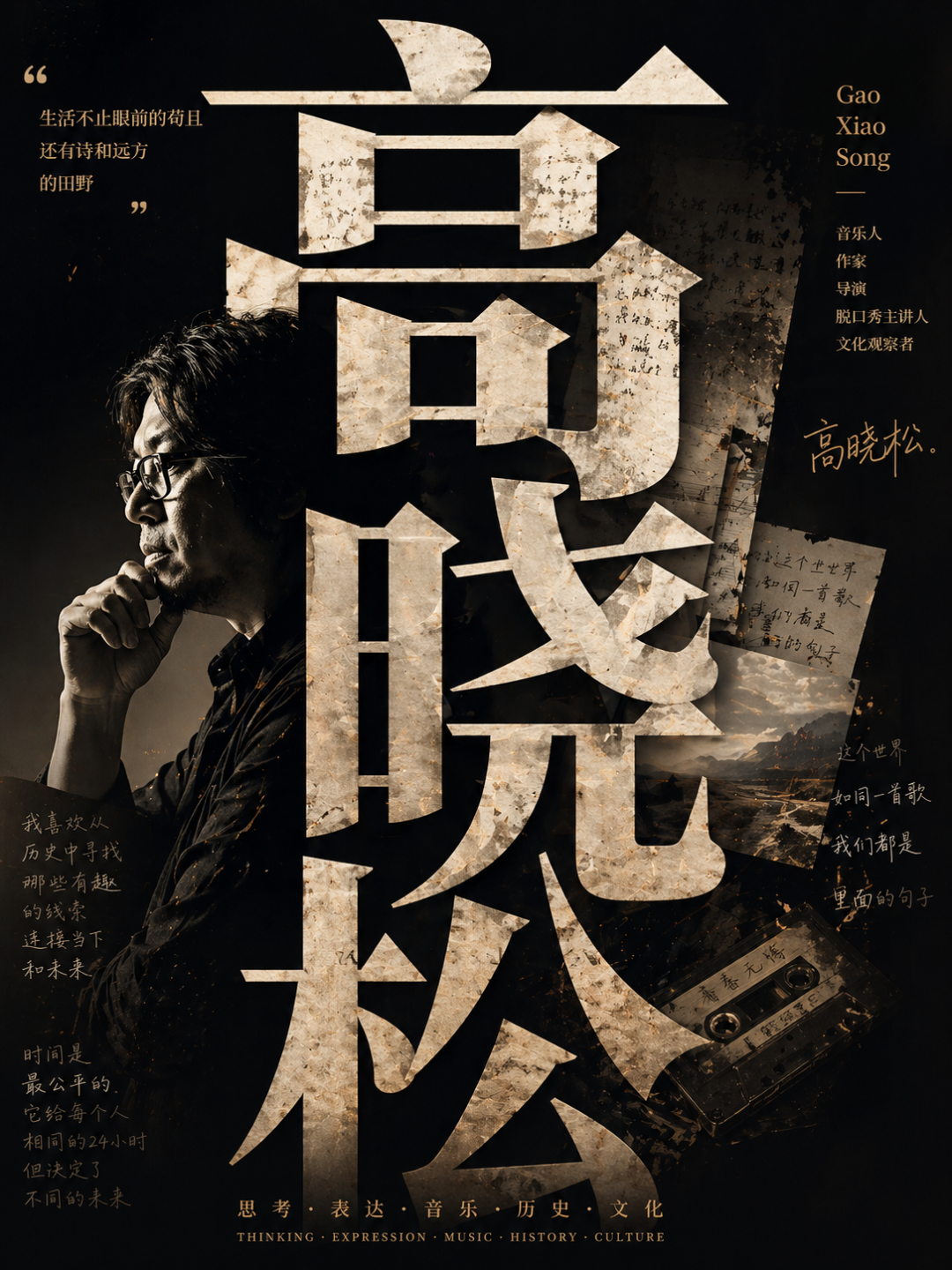 高晓松文化人风格海报