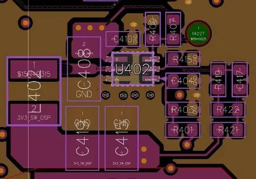 方案一:SW 从输入电容下方走线的 PCB 实物图