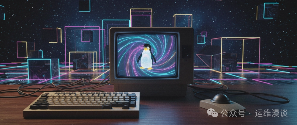 复古风格桌面与Linux企鹅标志