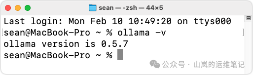 终端验证Ollama版本