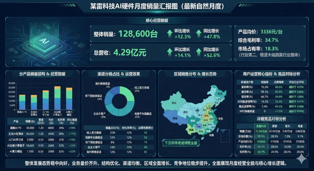 Banana Pro生成的经营报告图