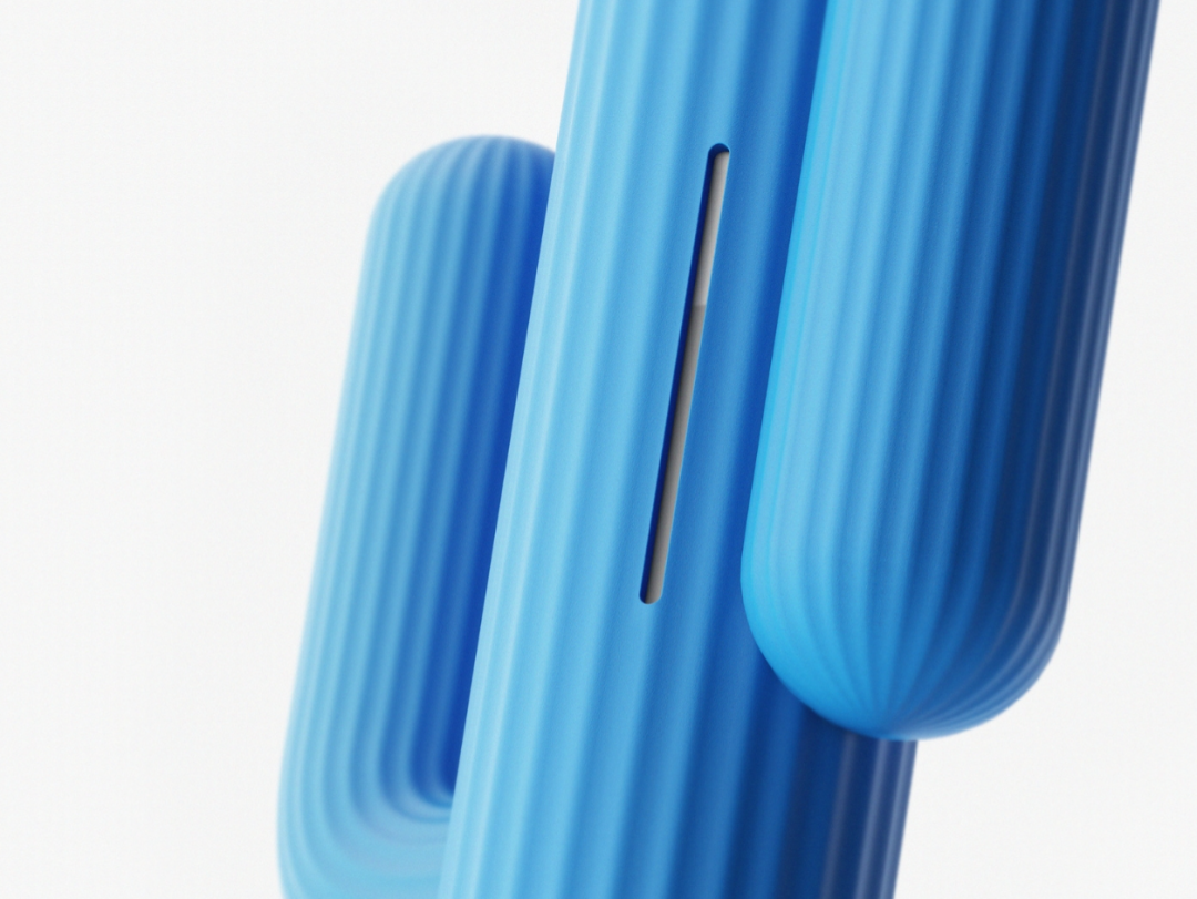 Cabu加湿器蓝色条纹表面细节