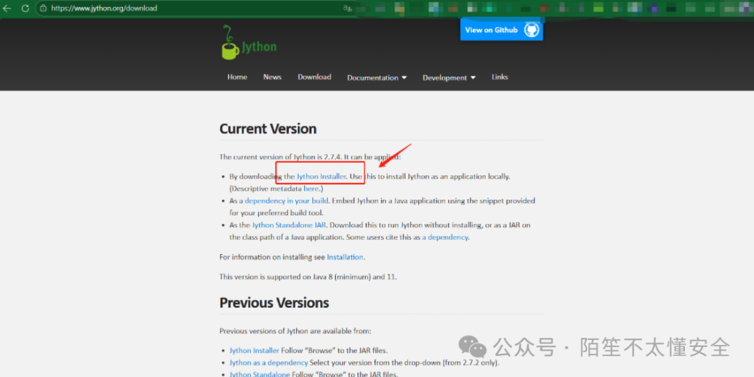 Jython 2.7.4官网下载页面