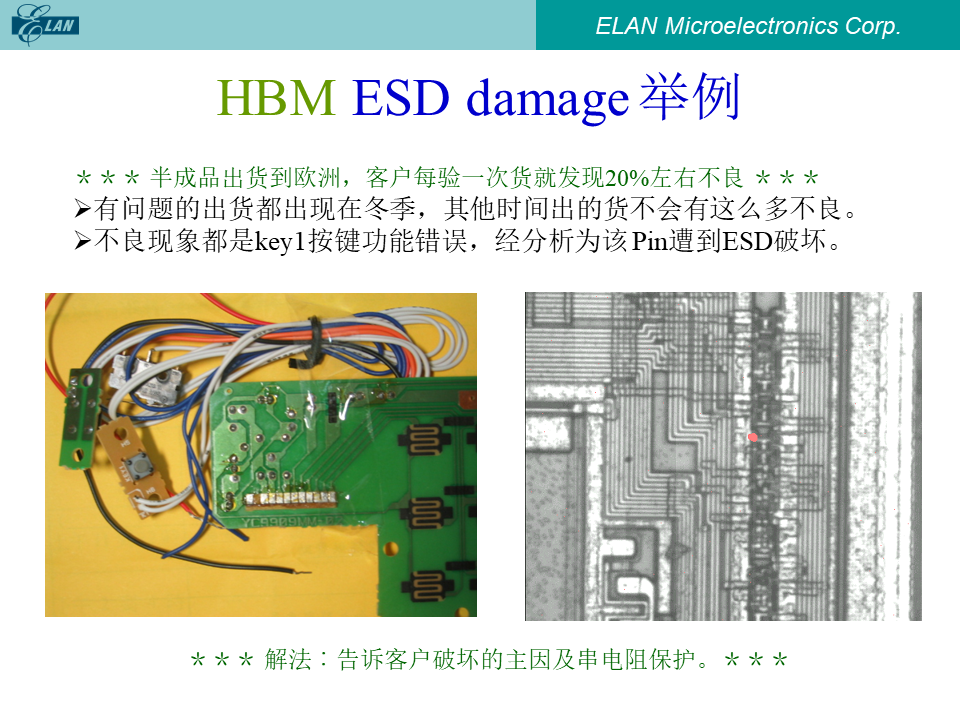 HBM ESD损伤实例:半成品欧洲冬季高不良率分析与解法