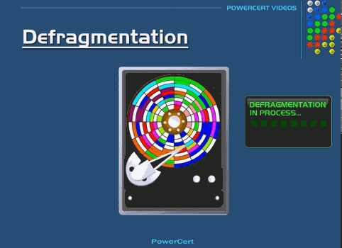 磁盘碎片整理过程示意图