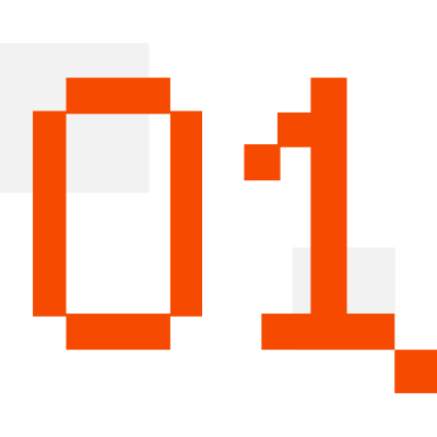 橙色的像素数字“01”