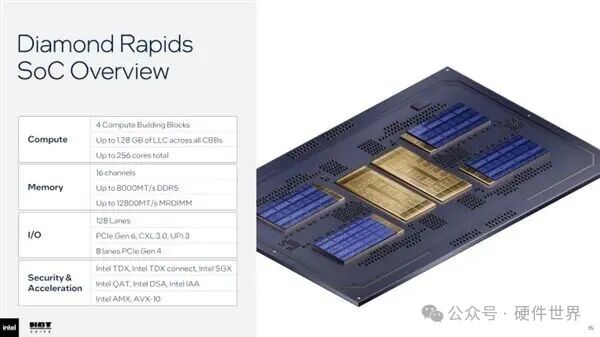 Diamond Rapids SoC规格概览图