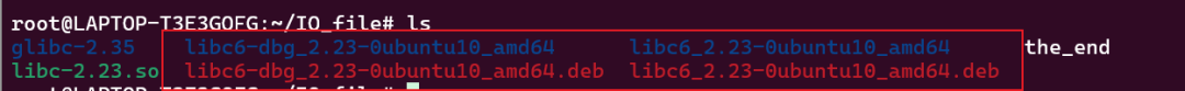 使用ls命令查看已下载的libc文件