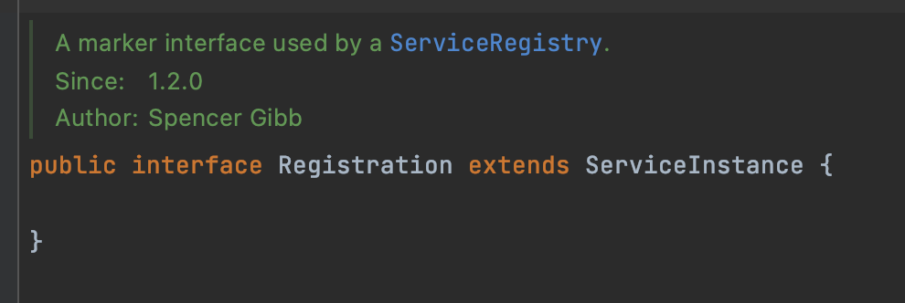 Registration接口定义