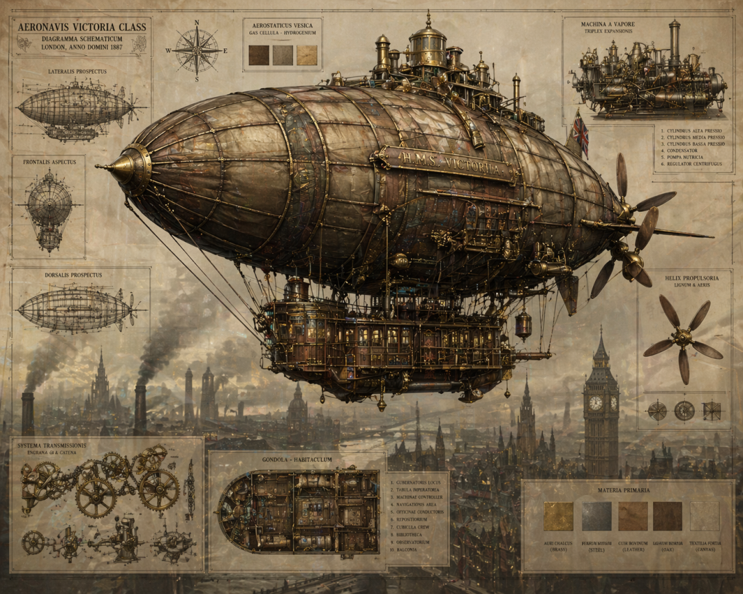 蒸汽朋克飞艇设计图