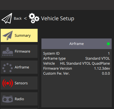 Back < Vehicle Setup Summary Airframe System ID 1 ...