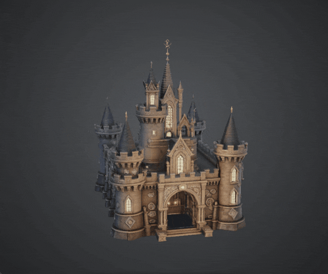 Tripo H3.1生成的中世纪城堡3D模型