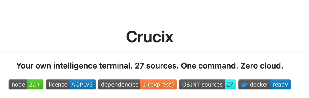 Crucix 项目宣传与技术栈信息