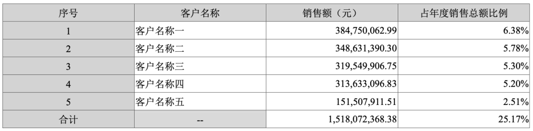 同花顺2025年前五大客户销售数据表