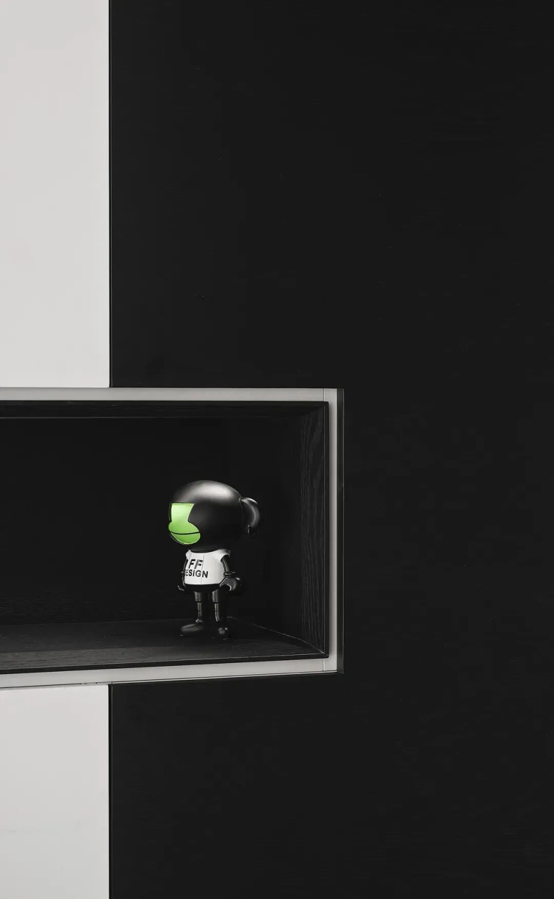 黑白墙面嵌入式卡通人偶摆件