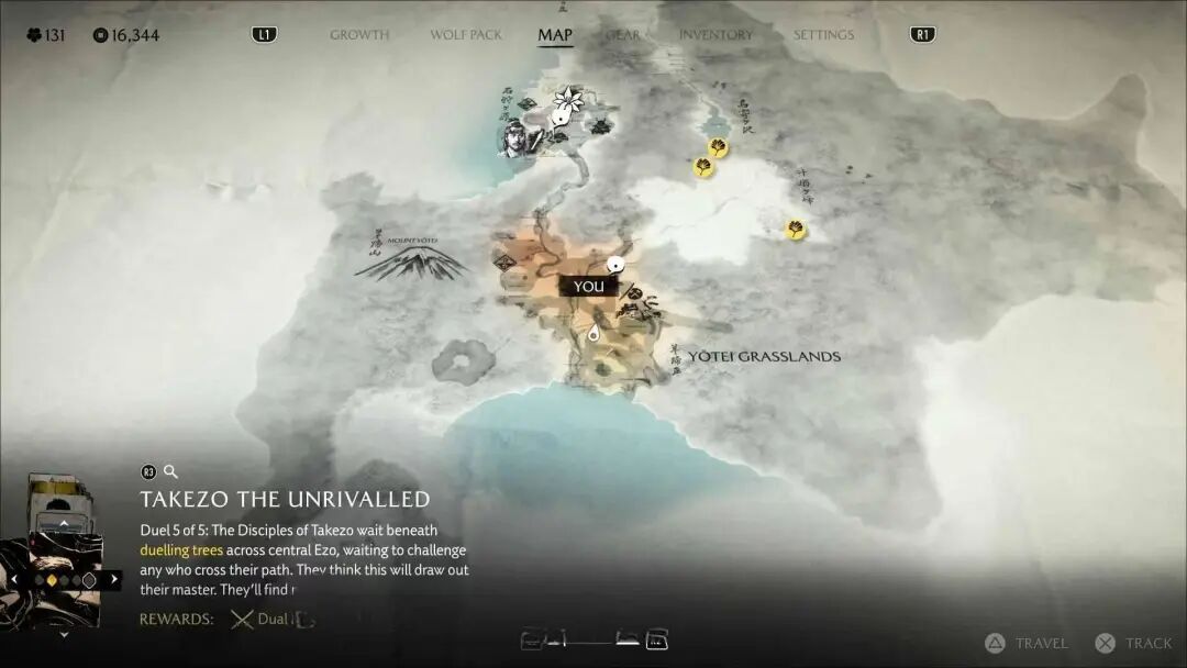 游戏地图界面展示玩家在开放世界中的位置与任务