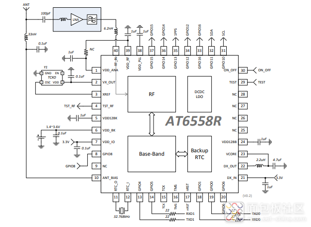 AT6558R芯片典型应用电路图