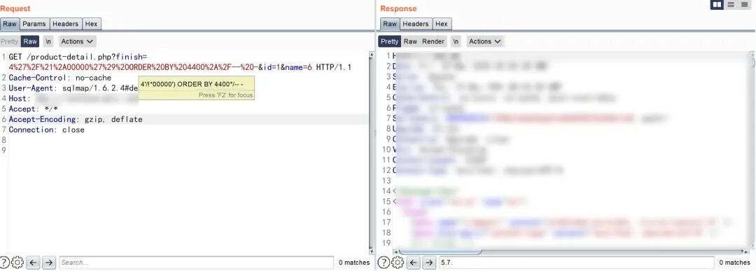 使用自定义Tamper脚本后sqlmap的请求截图