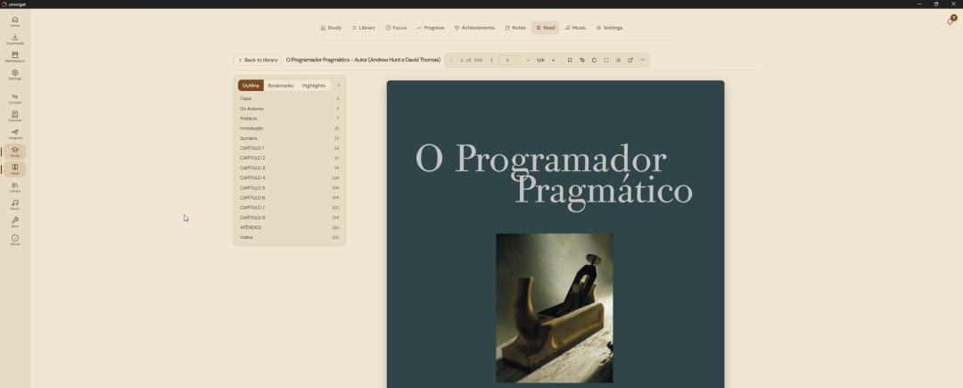 OmniGet 内置阅读器：EPUB 电子书内容与目录面板