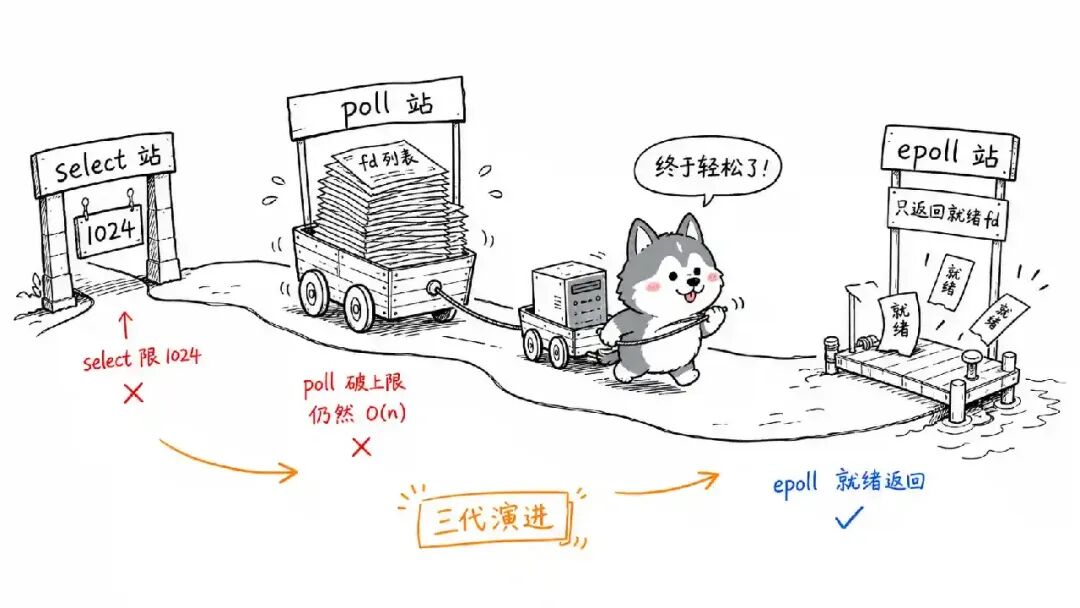 select poll epoll 三代演进对比