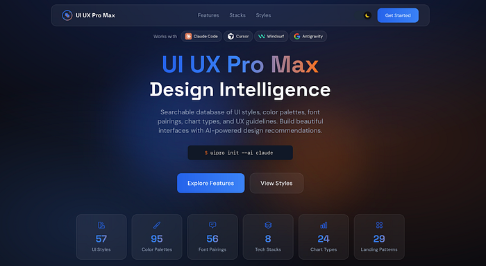 UI UX Pro Max 设计工具界面