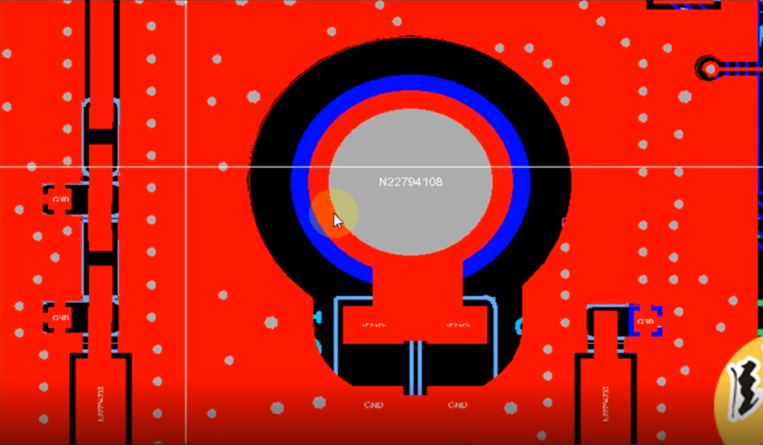 电路板RC并联接地设计图，展示GND与外壳GND之间通过1MΩ电阻和1nF电容连接