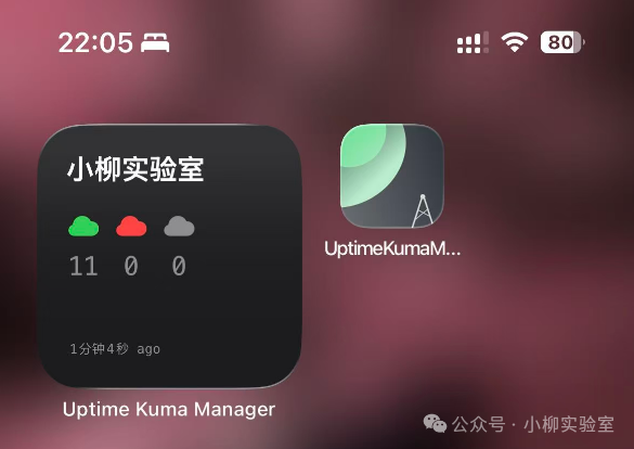 Uptime Kuma 手机端概览小组件