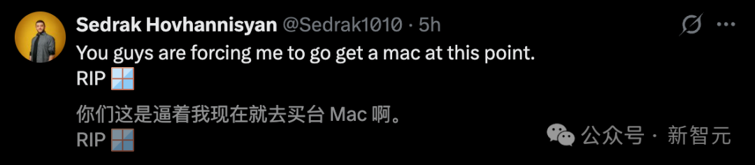 用户吐槽被逼买Mac的推文