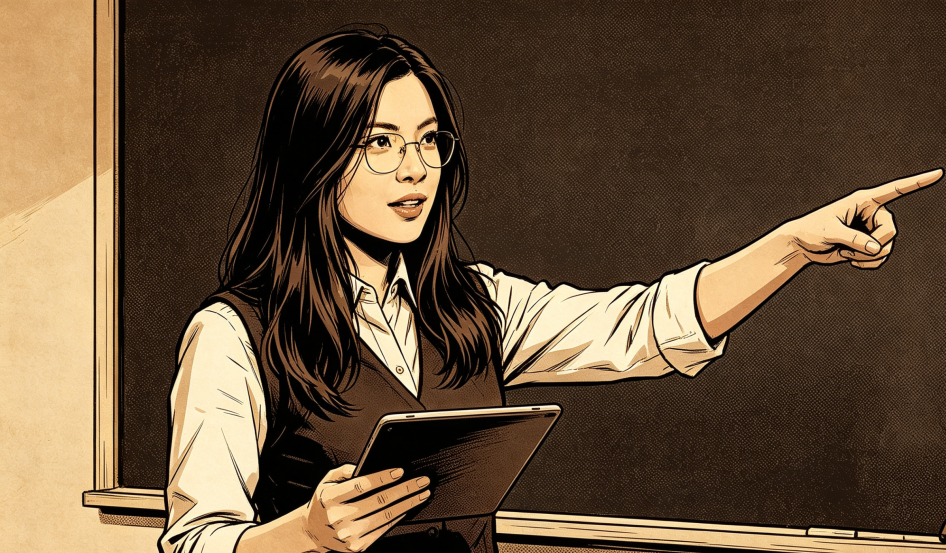 洪乐潼的学术与创业形象插画