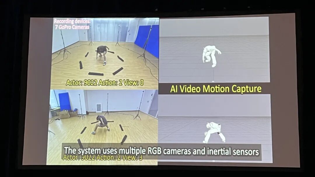 多视角动作捕捉实际拍摄与AI生成模型对比