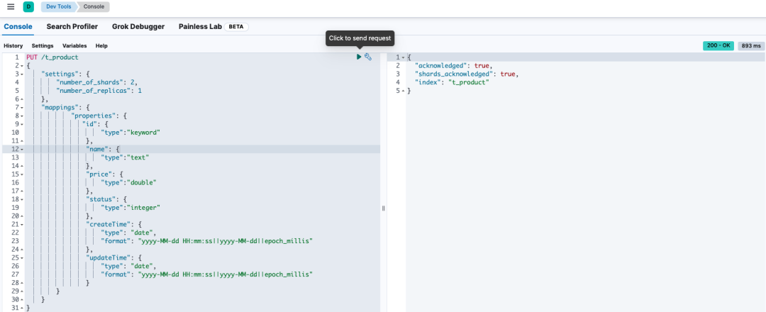 Elasticsearch创建索引响应结果