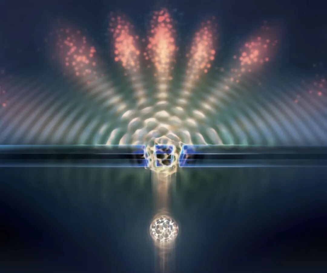 量子系统能量释放与信息弥散示意图