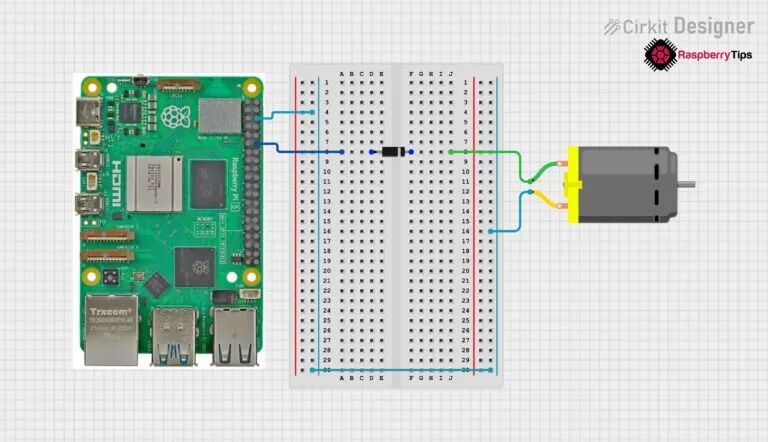 连接了保护二极管的电机驱动电路示意图