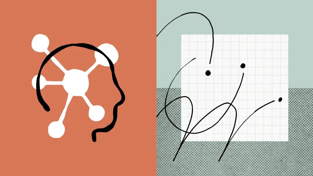 人工智能与人脑的抽象概念图