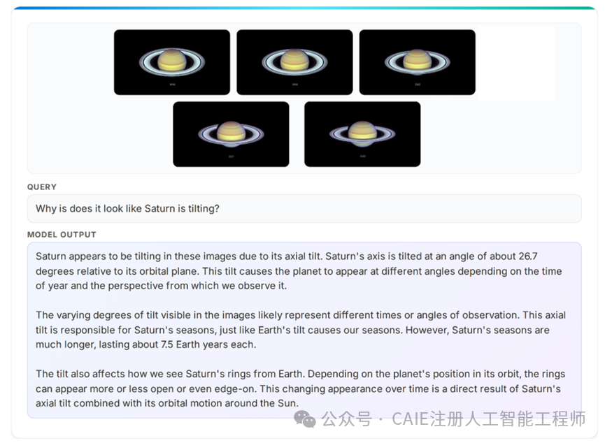Phi-4-Vision科学推理示例：解释土星环倾斜