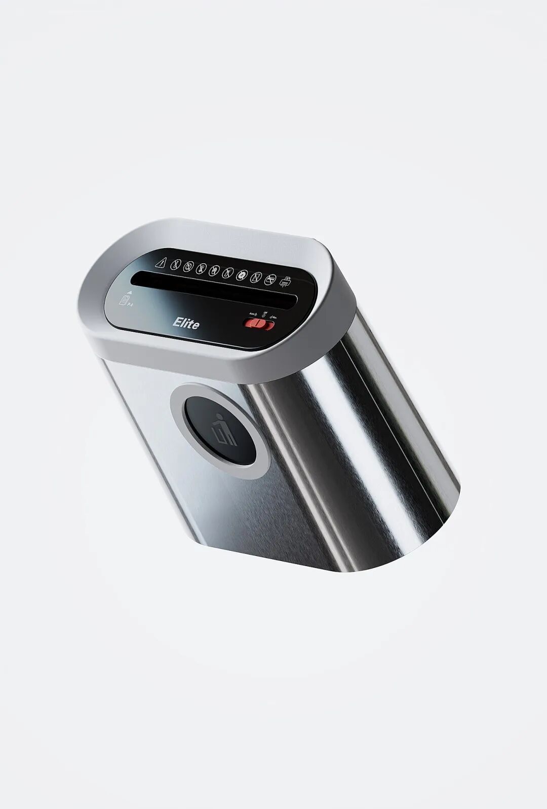 银色碎纸机控制面板特写