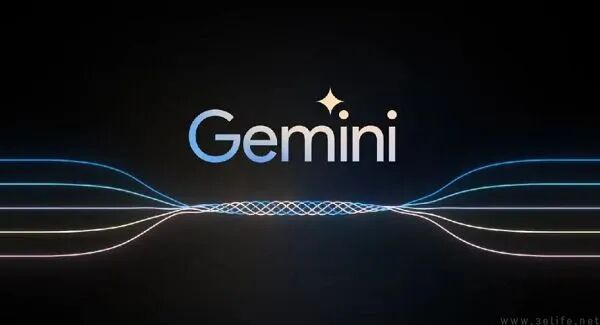 Gemini AI 品牌标识与科技感光效