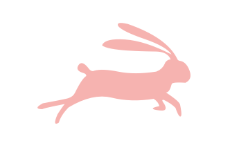 粉色兔子奔跑剪影动图