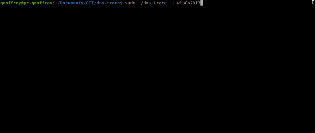 dns-trace工具运行输出示例