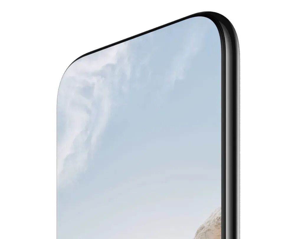 手机屏幕右上角曲面特写