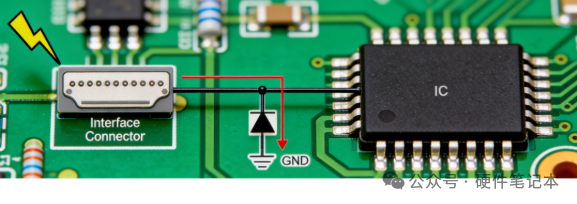 接口连接器ESD保护电路示意图