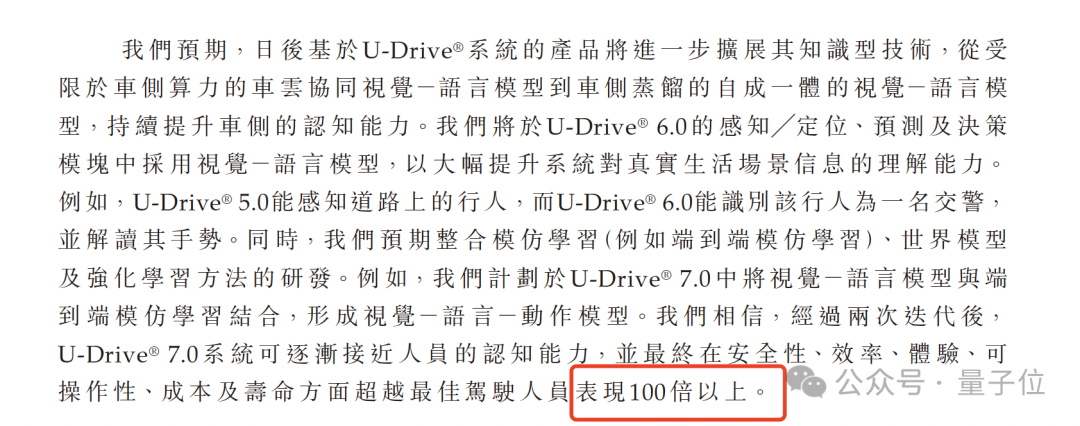 U-Drive系统演进路径说明，包含对7.0版本的性能展望