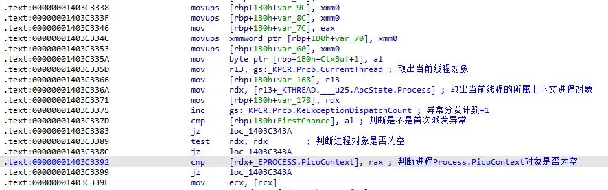 KiDispatchException 开头三个条件判断