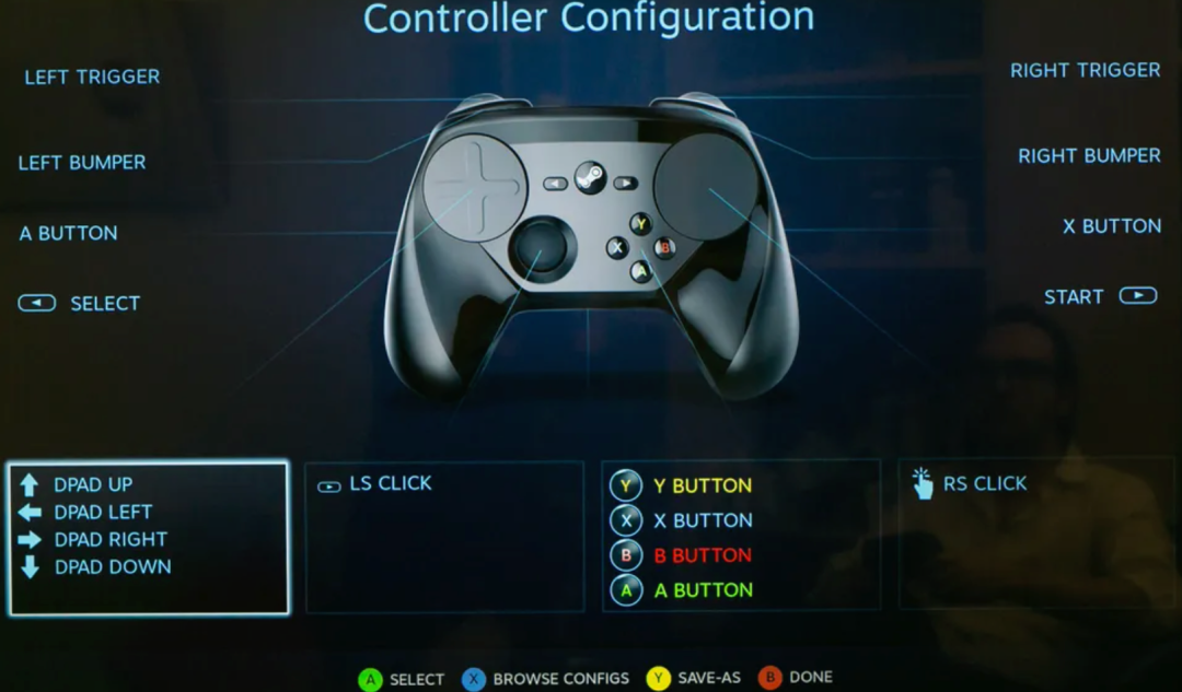 Steam Controller 配置界面