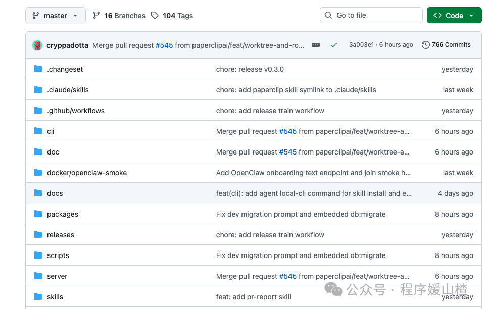 Paperclip项目GitHub仓库文件结构