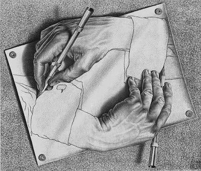 埃舍尔《画手》——自指与怪圈