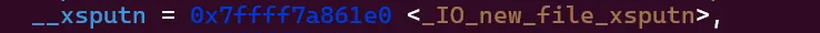 vtable中__xsputn函数指针的值