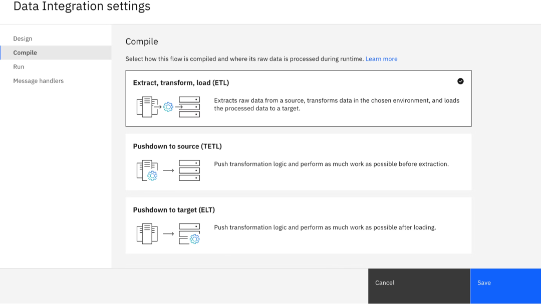DataStage编译选项界面